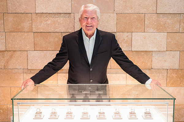 Coach Jimmy Johnson with championship rings