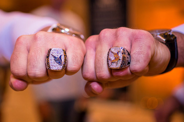 Championship rings from the Ring of Honor