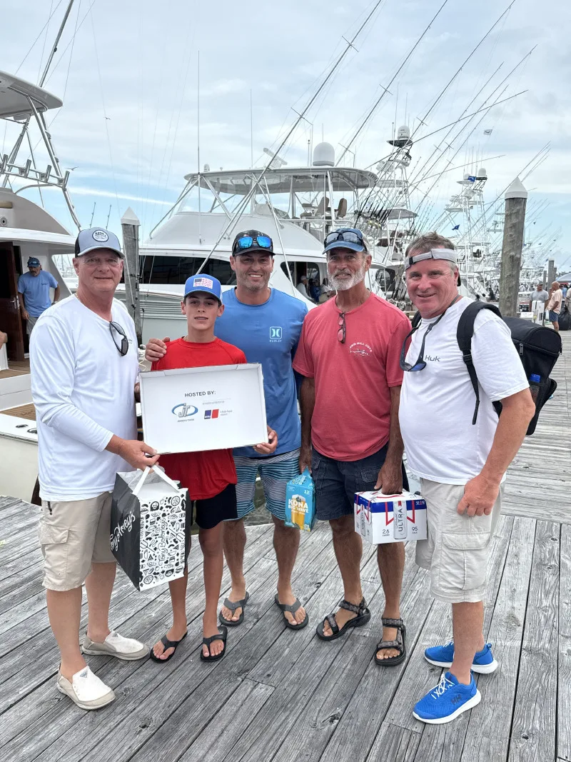 Tournament team receiving slipside hospitality at the marina